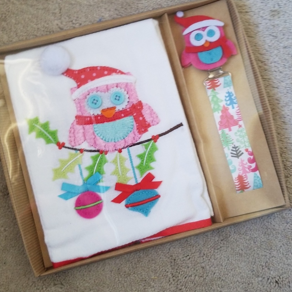 NIB Mud Pie Christmas Owl Baby Set